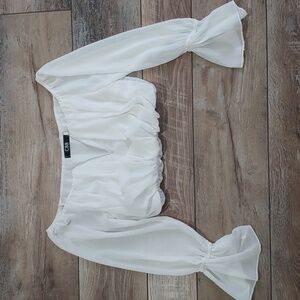 Women's Semi Sheer Cropped Blouse